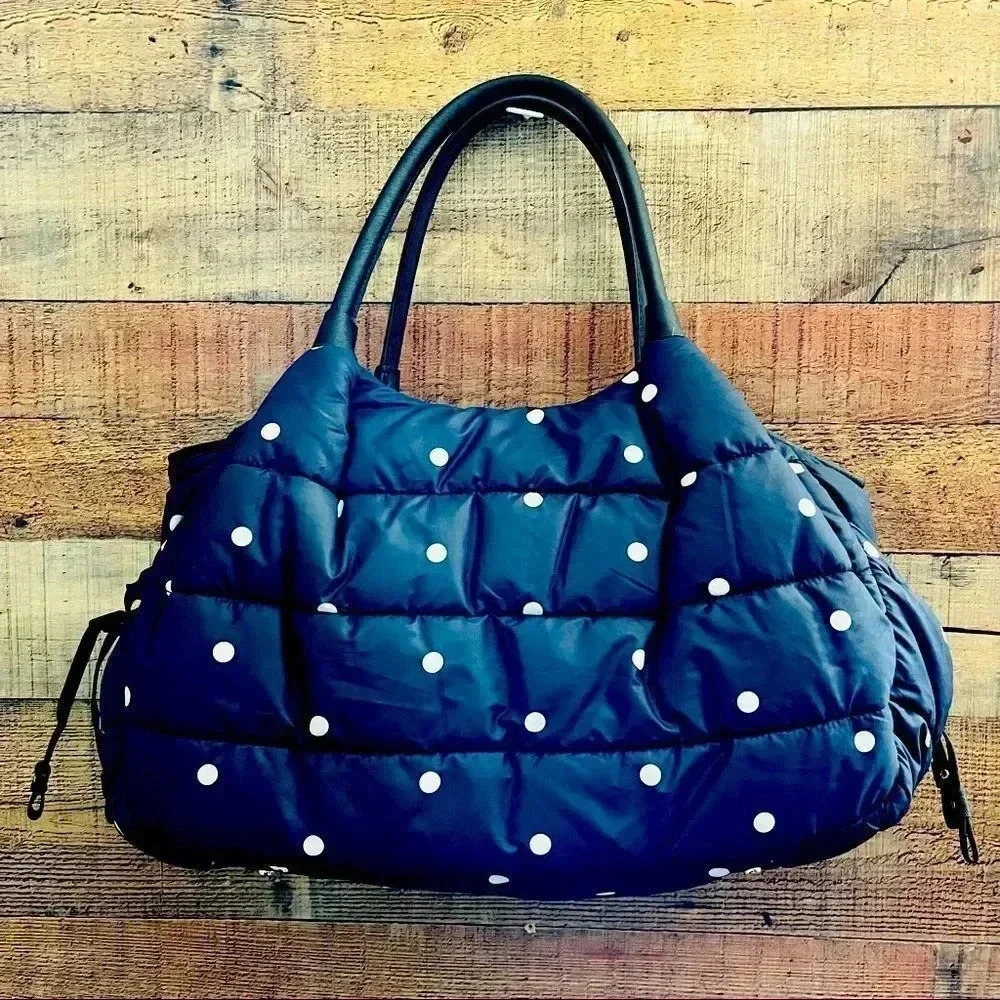 Kate Spade Stevie Quilted Polka Dot Diaper Bag Navy - Picture 3 of 11